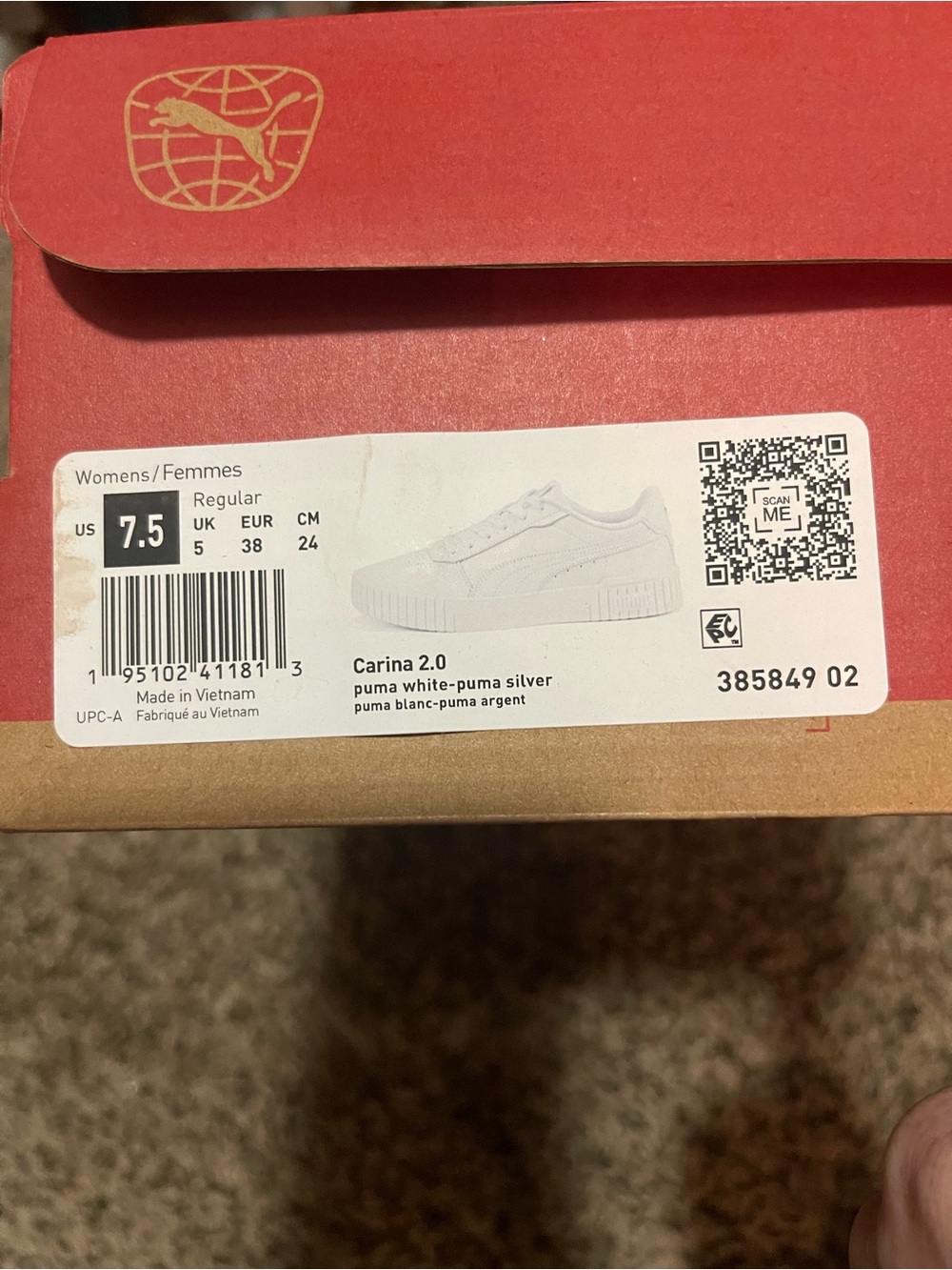 Puma Womens All-White Platform Sneakers - Picture 4 of 4
